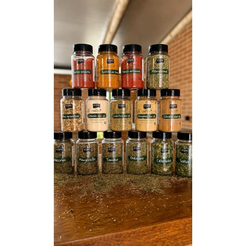 Kit 15 Temperos Naturais Pampi Origens | Ervas e Especiarias Premium | Sem Conservantes | Alho, Pápricas, Orégano e Mais