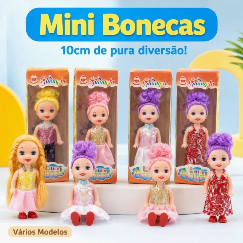 Boneca Articulada 10cm Kit 1 2 3 4 Mini Bonecas Infantil Brinquedo Presente Meninas Baby