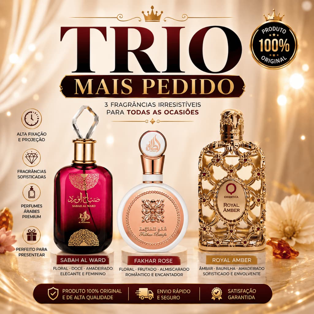 Sabah - Yara - Royal Amber - Perfume Árabe feminino - Alta fixação - Alta projeção - 100% original - Importado -