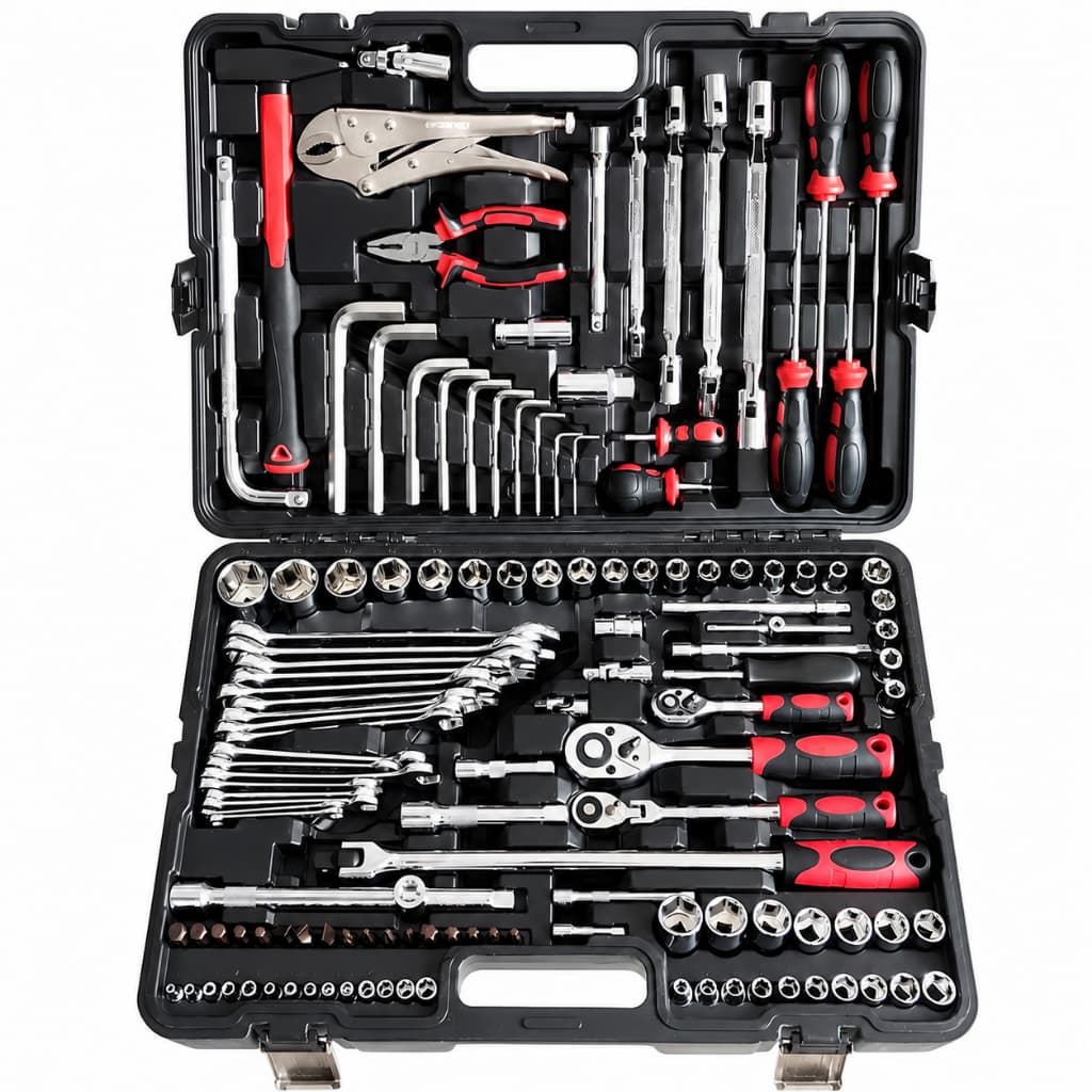 Kit Ferramentas Mecânicas 129 Peças, Jogo Soquete Chave Catraca, Acessórios Reparo Automotivo Moto Manutenção Doméstica