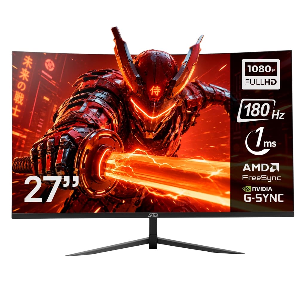Monitor Gamer 27” Curvo Full HD 180Hz 1ms 1500R FreeSync G-Sync HDMI DP VESA