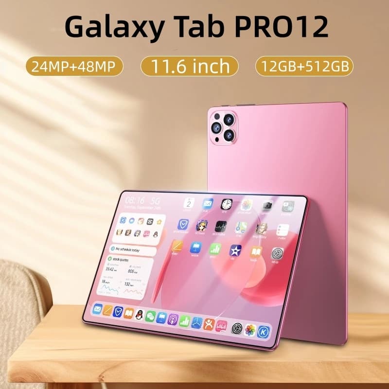 【Presente grátis】Galaxy Tablet PC PRO12 MAX 11.6 Polegadas 12GB+512GB Câmera 24MP+48MP Bateria 8800mAh  Android 15 com