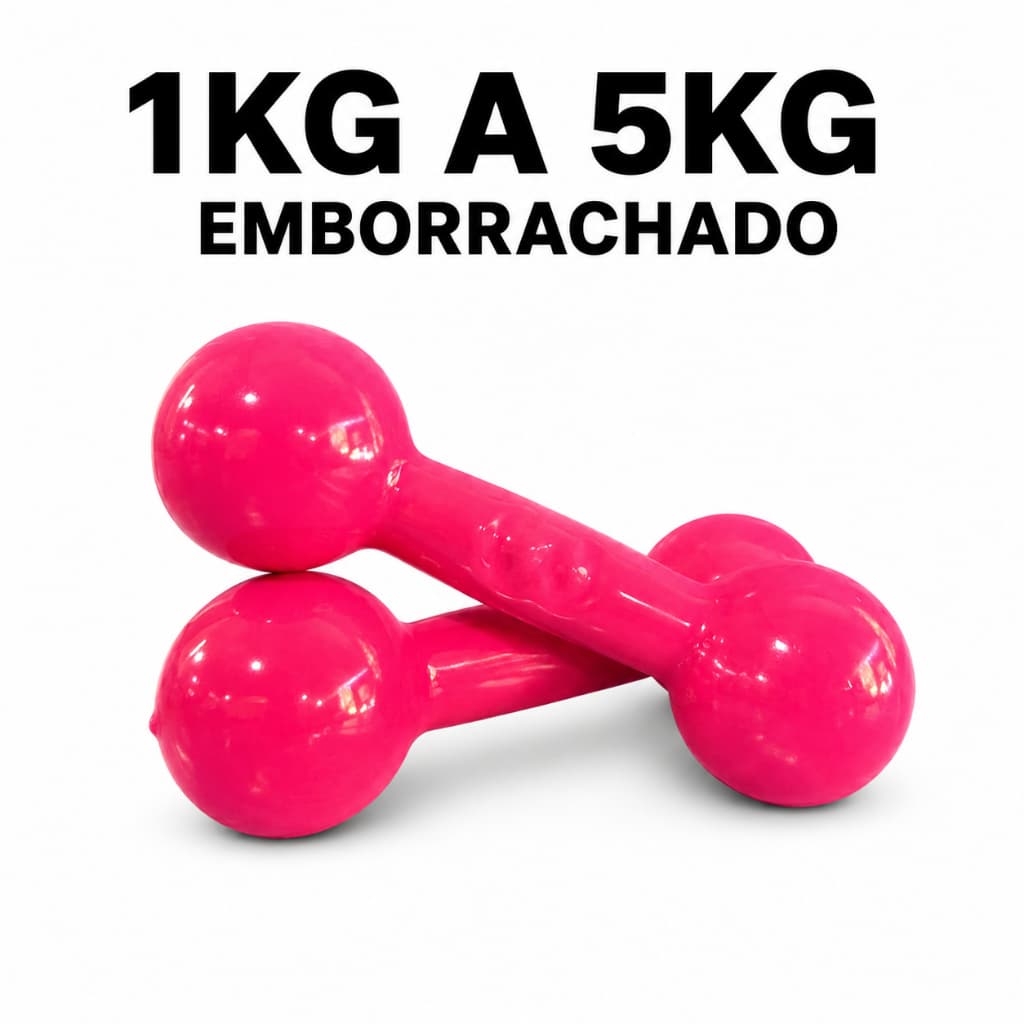 Peso Academia Halter Bola Rosa Emborrachado 1kg a 5kg Funcional Fisioterapia Academia Treino Em Casa Calistenia