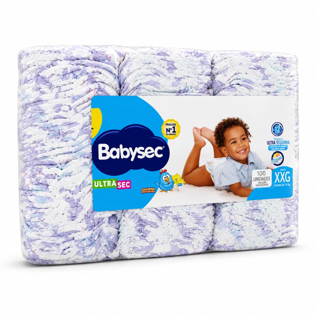 Babysec Ultrasec Fralda Descartável - 100 Unidades - Pacotão Econômico