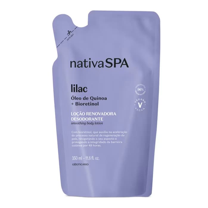Refil Loção Renovadora Desodorante Hidratante Corporal Nativa Spa Lilac 350ml