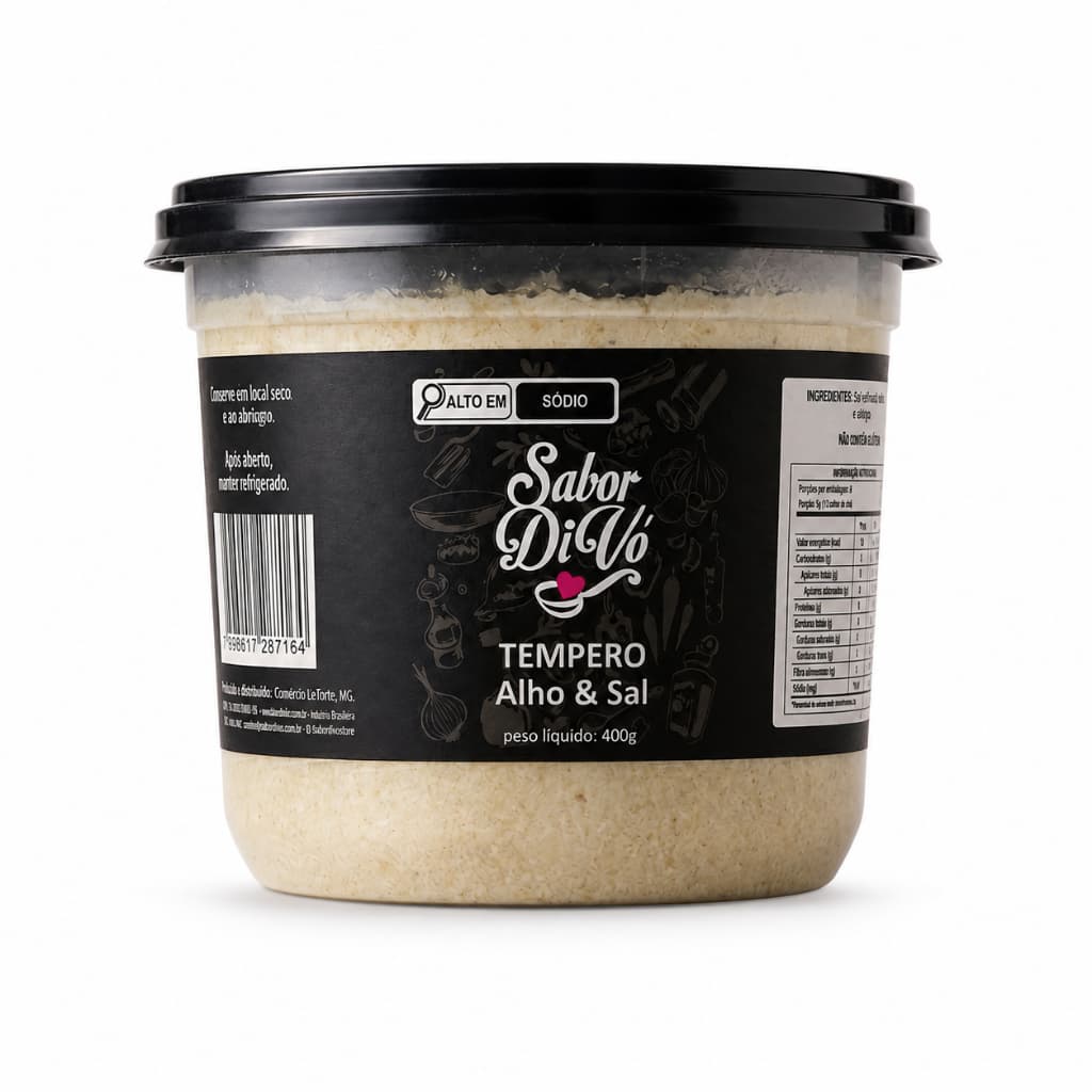 Tempero Alho e 400g Tempero Natural e sem Conservantes