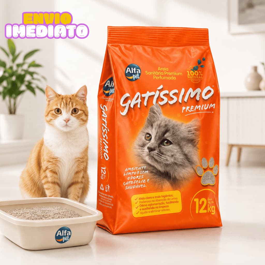 Areia Sanitária Gatos Neutralizador De Odores Com Máxima Praticidade 12kg - Envio Imediato