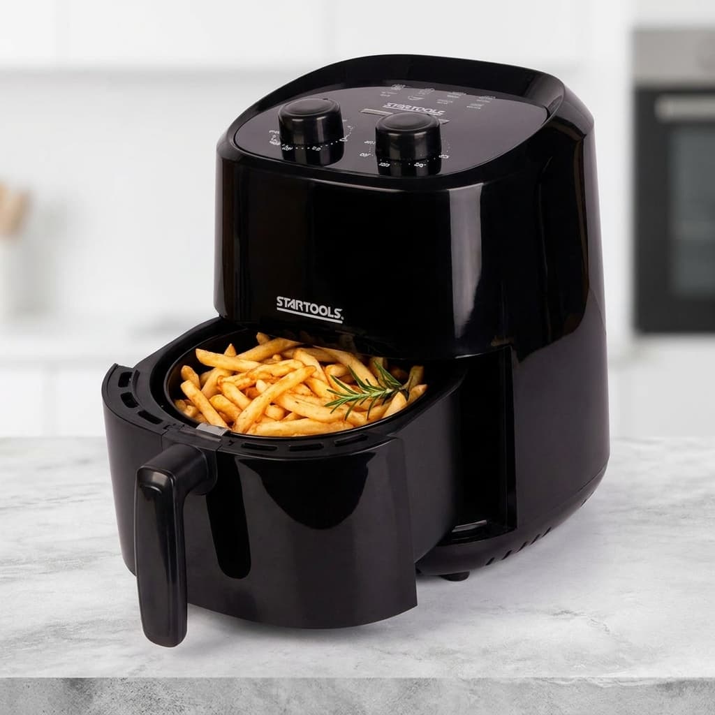 Fritadeira Eletrica Air Fryer 3,4l de Ar Quente Sem Oleo Compacta Antiaderente sem gordura Timer 127v Preta