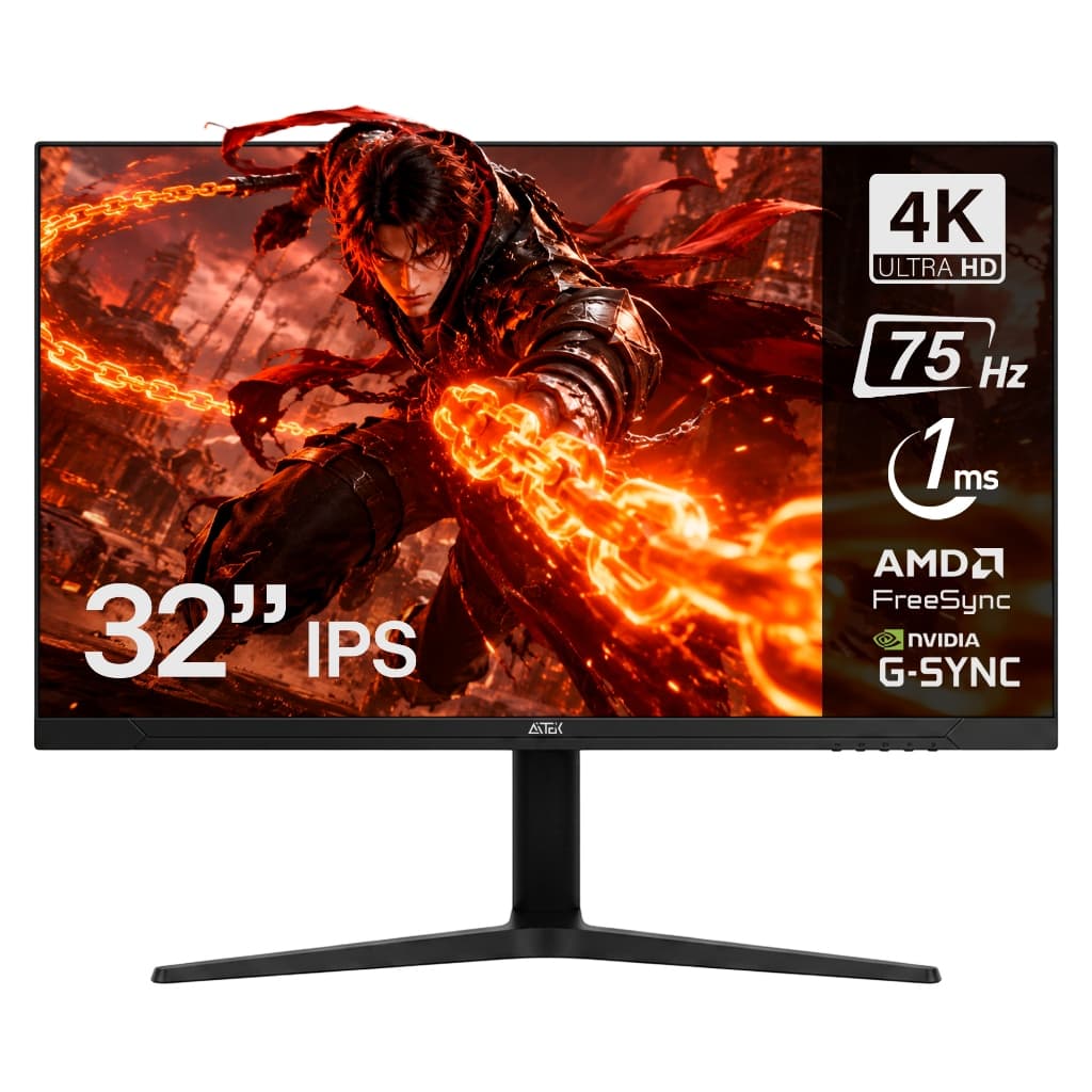 Monitor Gamer Aitek 32" 4K IPS 75Hz 1ms HDMI DP RGB M3240A Pro