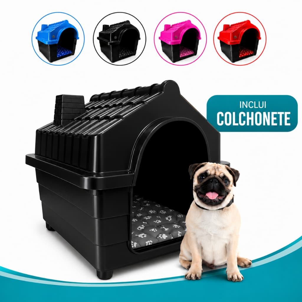 Casinha Cachorro Pequeno N3 Cães de Porte Pequeno Com Colchão
