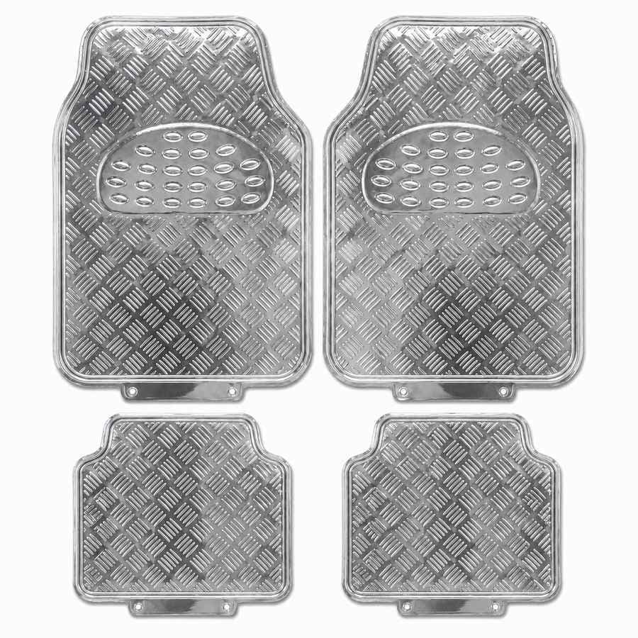 Tapete para carro Jogo de Tapete Automotivo Metalizado Colorido- Modelo Universal Prata