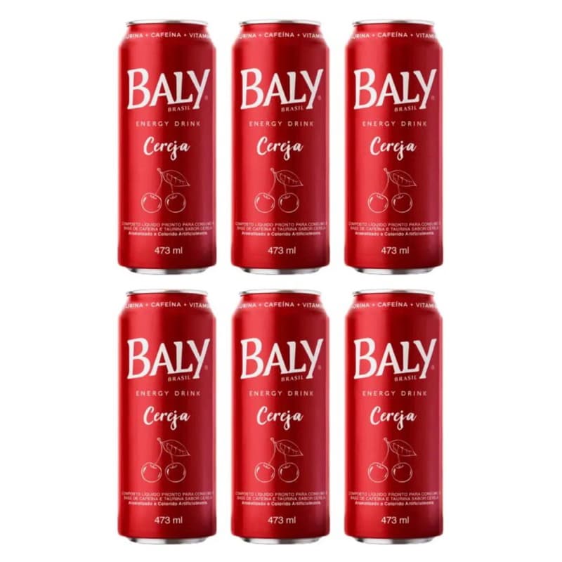 Energético Baly Cereja 473ml - Kit C/ 6 Unds