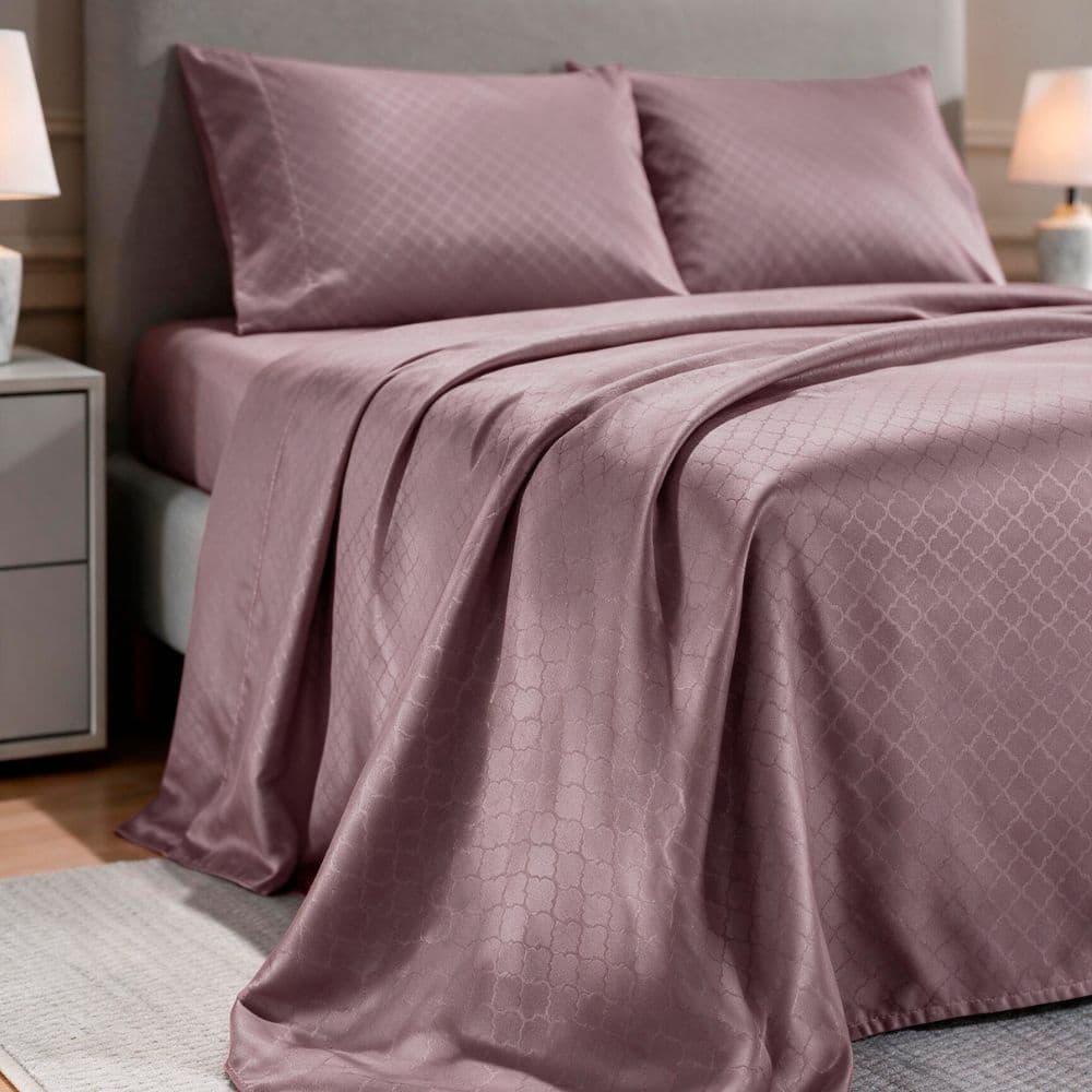 Jogo de Cama 4 Peças Acetinado Casa Mia Casal Queen King Lençol com Elástico Sobre Lençol Fronhas