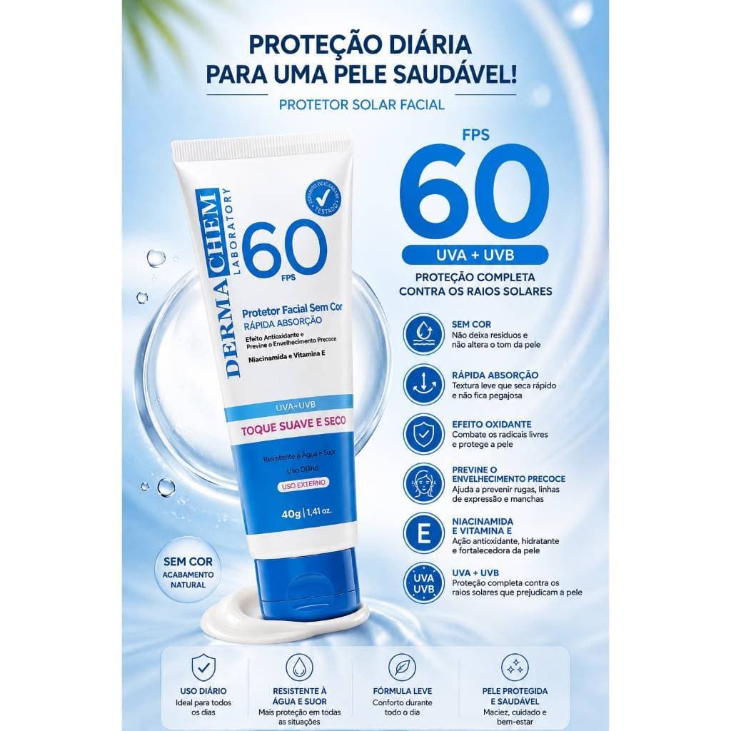 Protetor Solar Facial Alta Proteção FPS 60/85 – Defesa UVA/UVB 40g