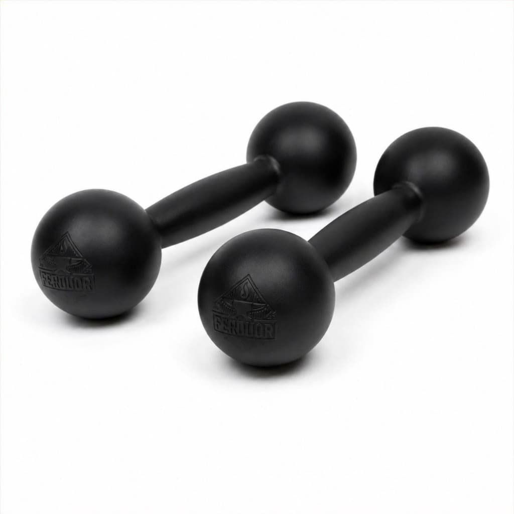 Kit 2 Halter 1Kg (Par) Emborrachado Musculação Academia Treino Peso Fitness Peso Exercícios Ferduor Físicos Esporte