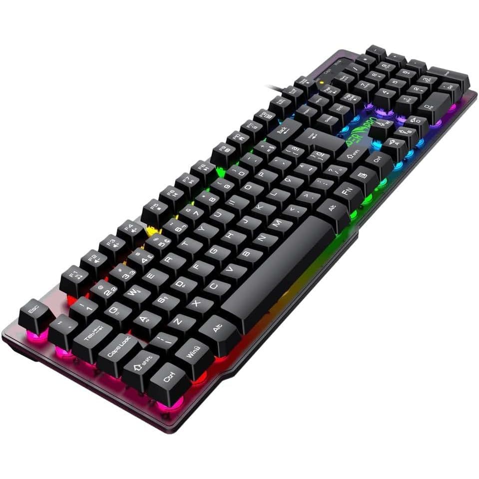 Teclado Gamer Semi Mecanico RGB Viper PRO Naja 408 Preto