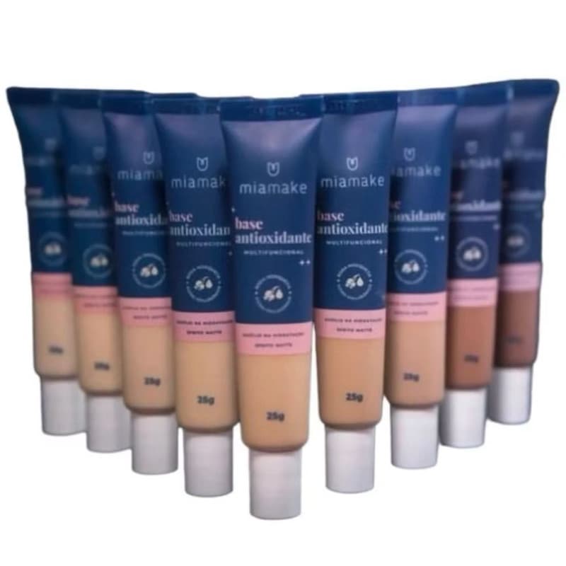 Base Líquida Antioxidante  Mia Make com Cobertura Média 25g
