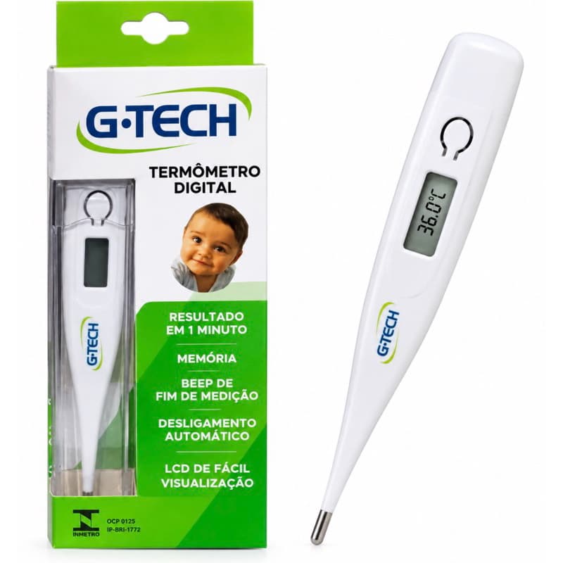 Termômetro Digital G-TECH Clínico Com Memória Resultado em 1 Minuto
