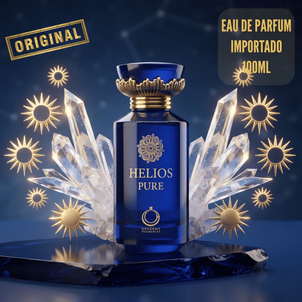 Perfume Árabe Masculino Helios Pure Importado Cítrico Aromático Eau de Parfum 100ML Orygens