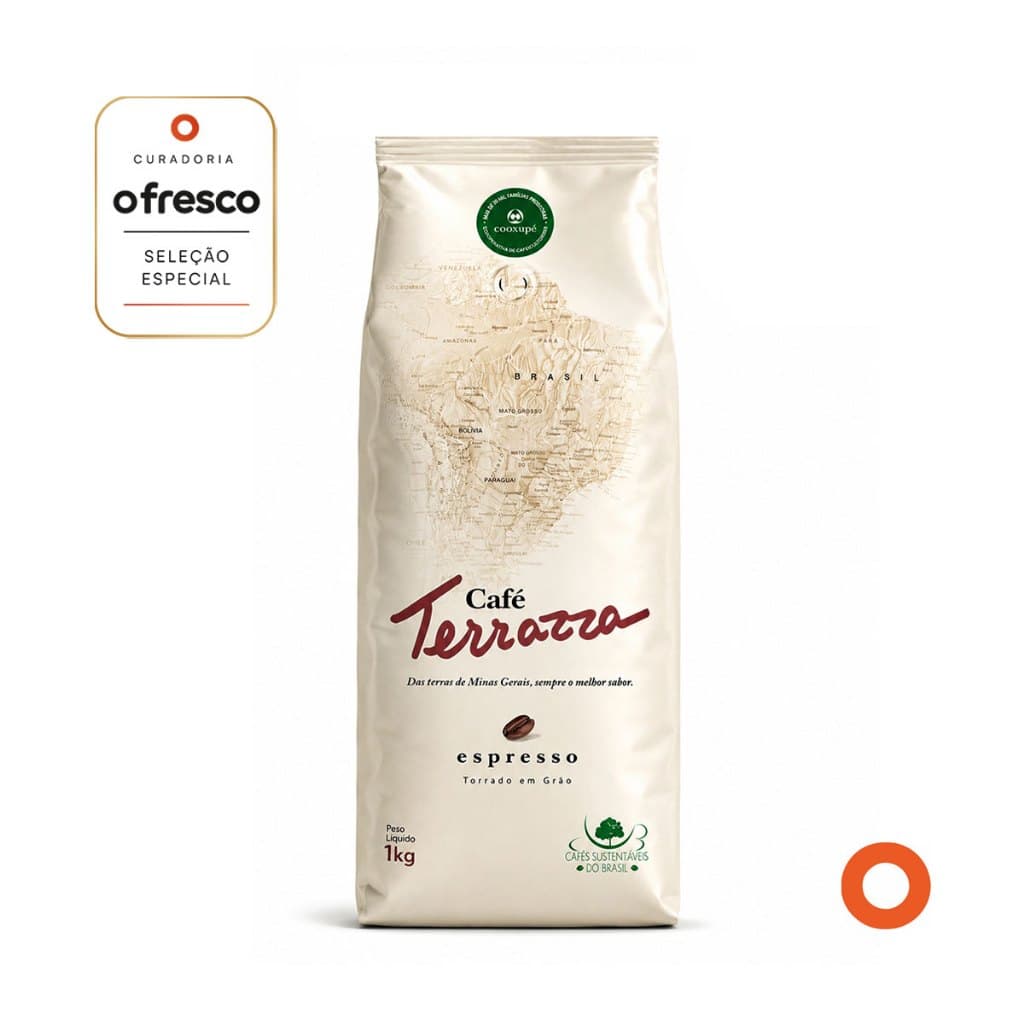 Café em grãos Terrazza Espresso Torrado 1kg Seleção Especial Cooxupé
