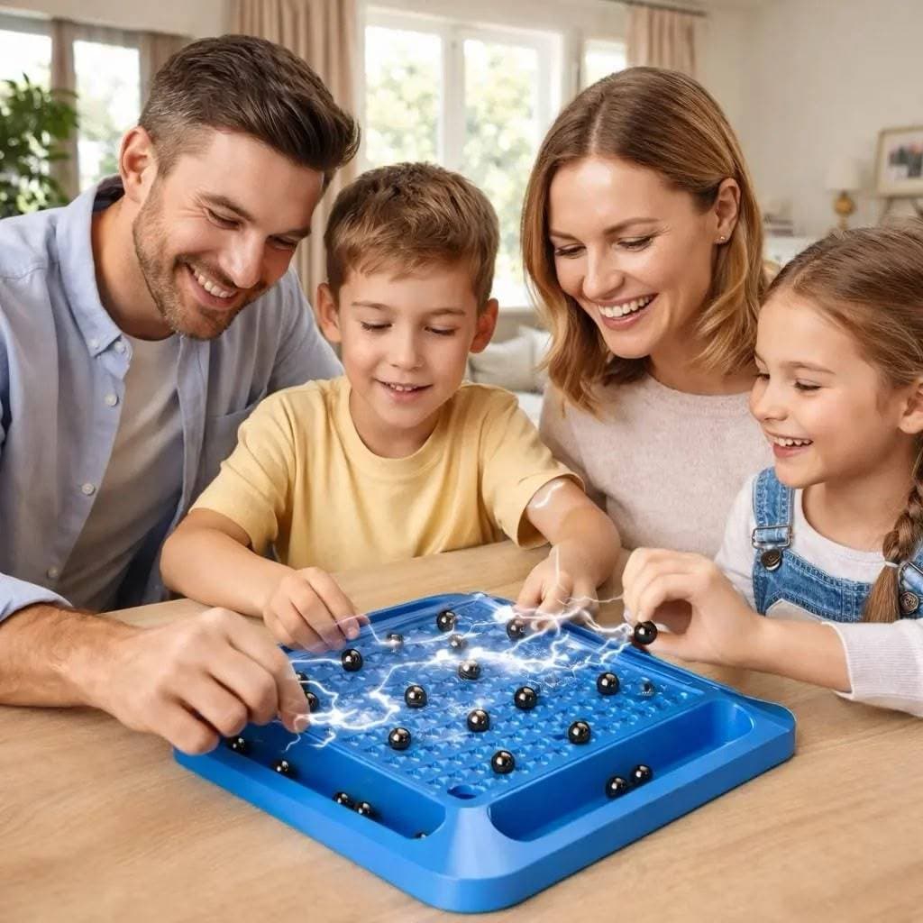 Tabuleiro Xadrez 12 Esferas Magnéticas Brinquedo Infantil Portátil Jogo de Tabuleiro Brinquedo Educativo Toda Família