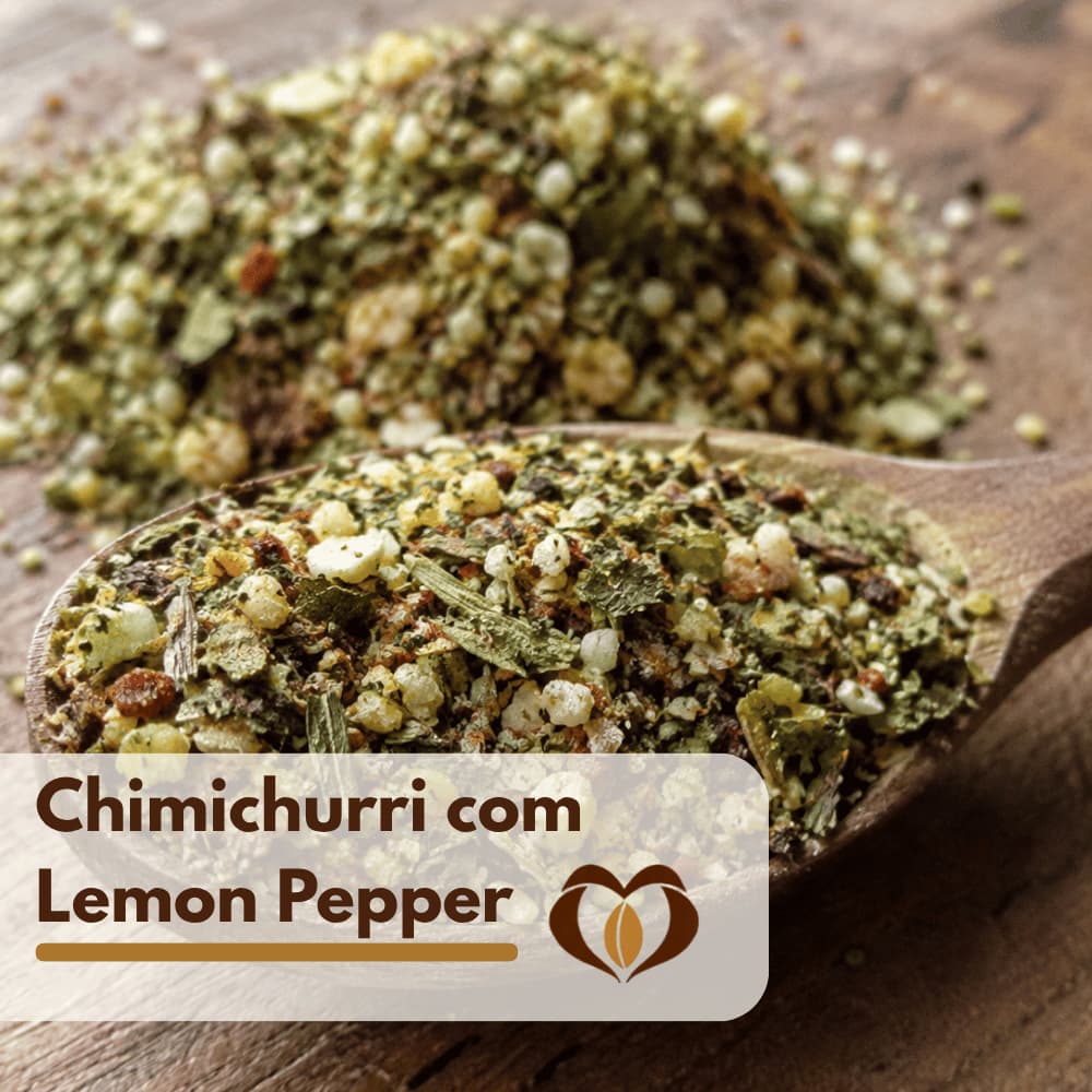 Chimi Churri Com Pimenta e Sem Pimenta 250gr, 500gr e 1 Kg - Lemon Pepper, Temperar Carne, Salada - Mãe dos Grãos