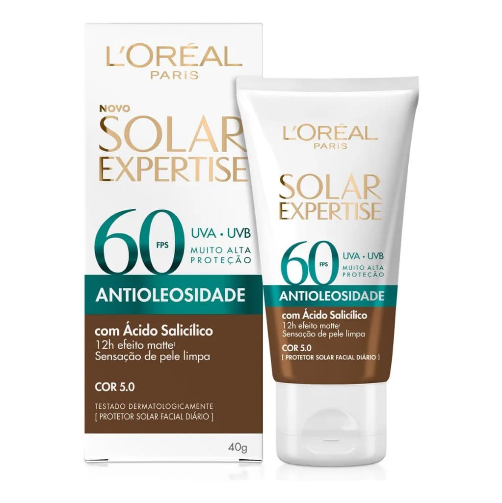 Protetor Solar Facial L'Oréal Paris Solar Expertise Antioleosidade FPS60 Cor Negra 40g L'Oréal Paris Solar Expertise Pro