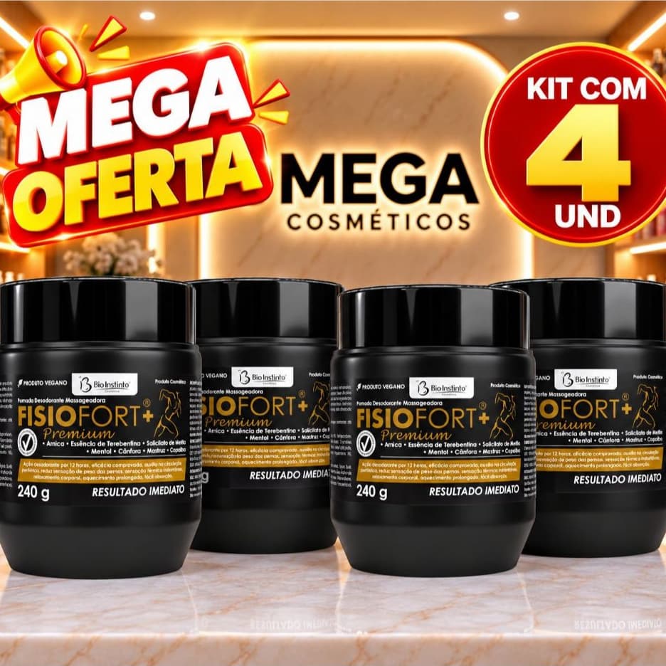 Pomadas Fisiofort+ Premium 240g – Bio Instinto escolha seu kit!