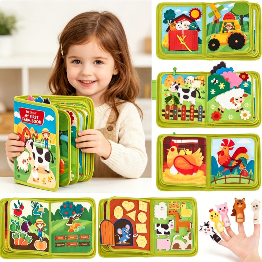 Montessori Busy Board Maleta Educativa Livro de Atividades Para Crianças