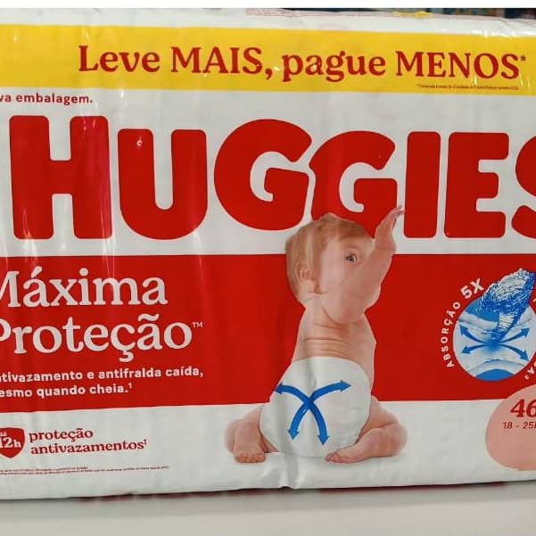 Fraldas Huggies Descartavel Máxima Proteção XXXG C/46