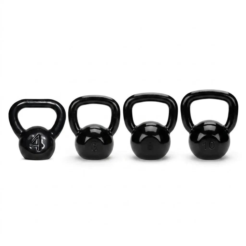 Kit Kettlebell FERDUOR Emborrachado com 4Kg, 6Kg, 8Kg e 10Kg para Treino Musculação Academia Fitness Exercícios