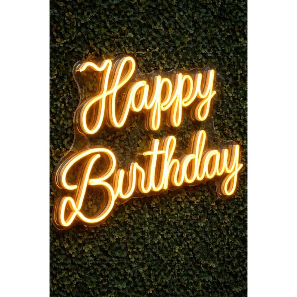 Happy Birthday Led Neon Luminária Decoração Festa Letreiro em Neon Led 60cmx38cmx 2mm