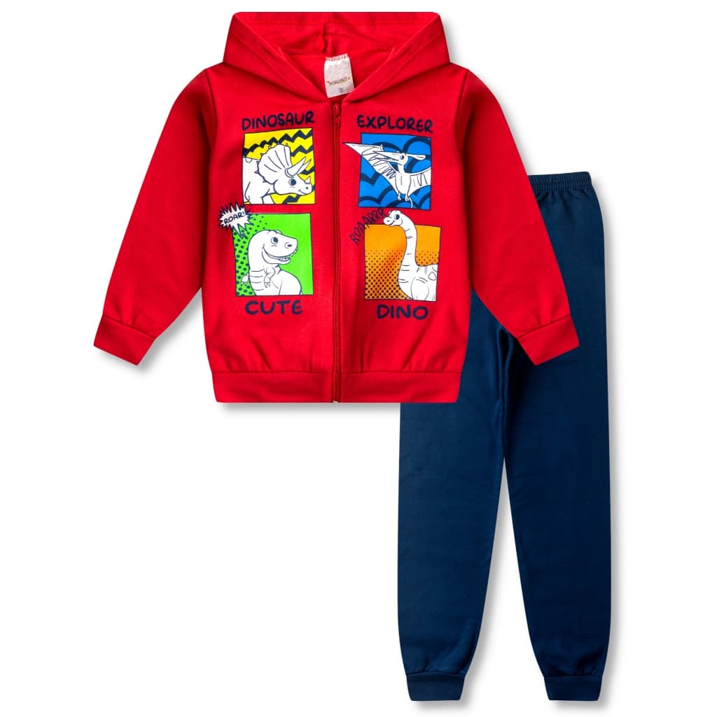 Conjunto Moletom Infantil Masculino Roupa Menino Inverno 2 Peças - 1 Jaqueta e 1 Calça