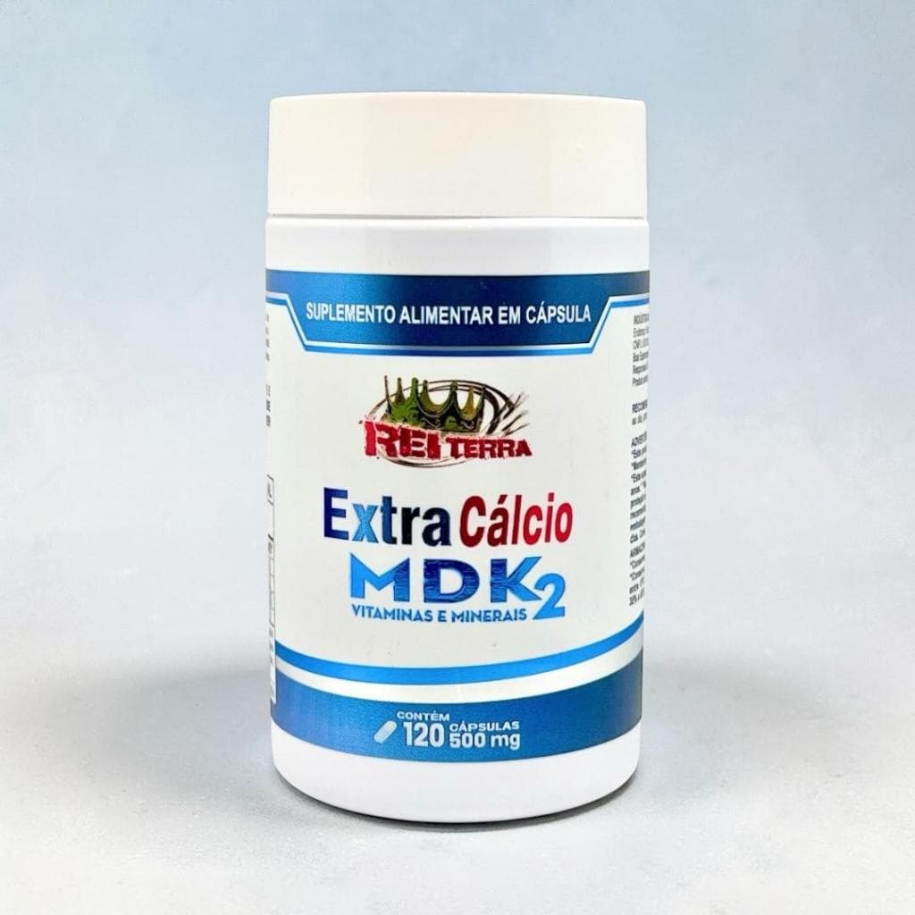 Extra Cálcio Mdk2 Cálcio + Magnésio + Vitamina D3 + Vitamina K2 120 Cápsulas - Rei Terra