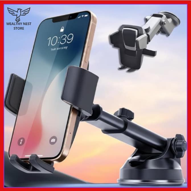 Suporte de Celular Veicular 360° para Painel ou Parabrisa – Suporte GPS Ajustável para Carros