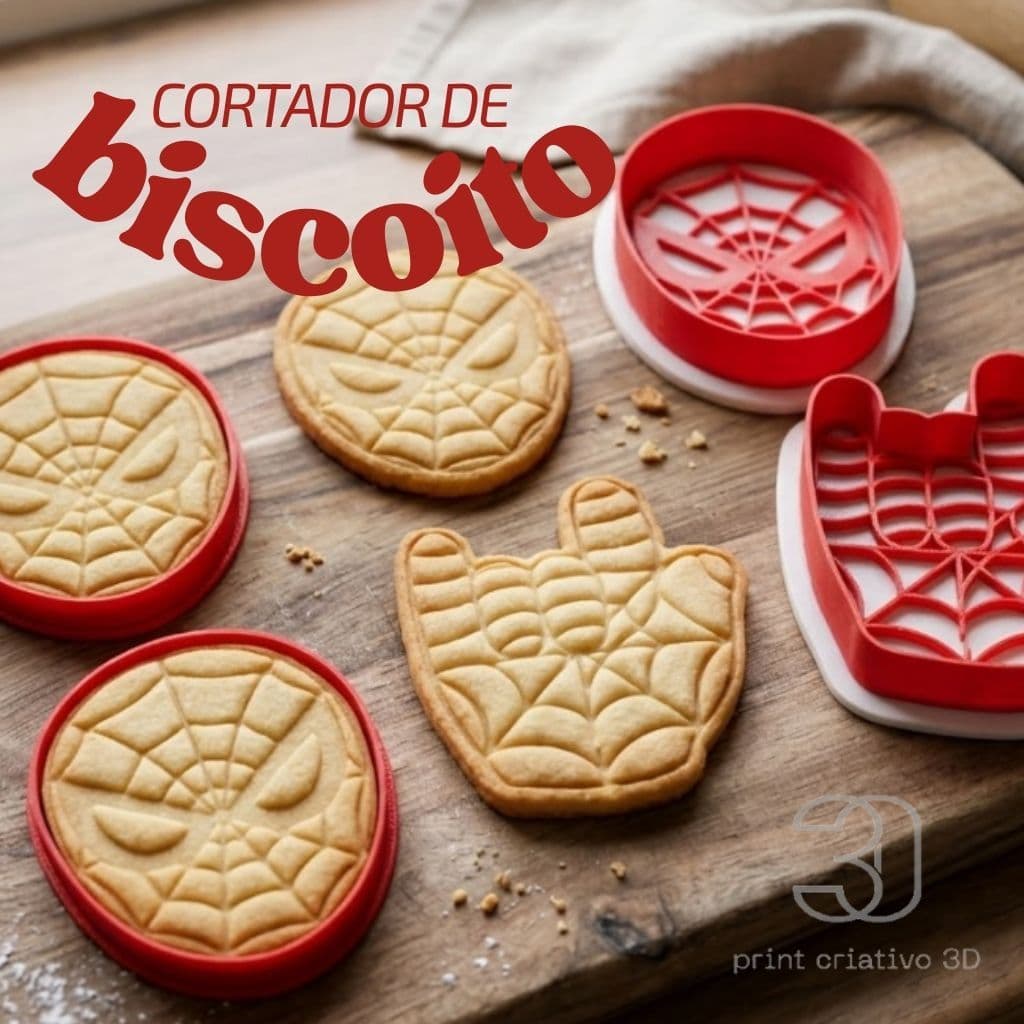 Kit 2 Cortadores Homem Aranha – Biscoito, Pão e Massinha de Modelar