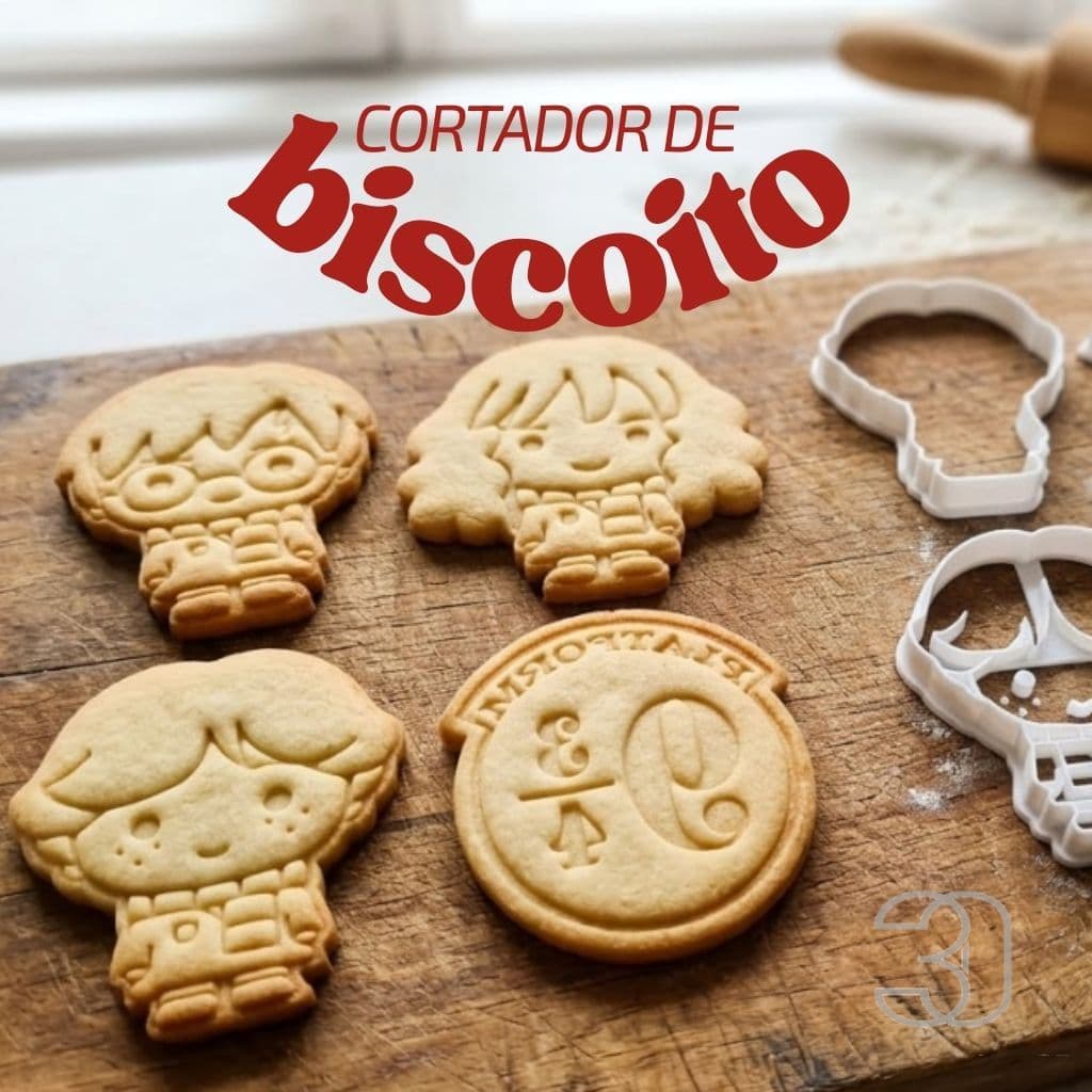 Kit 6 Cortadores Harry Potter – Biscoito, Pão e Massinha de Modelar