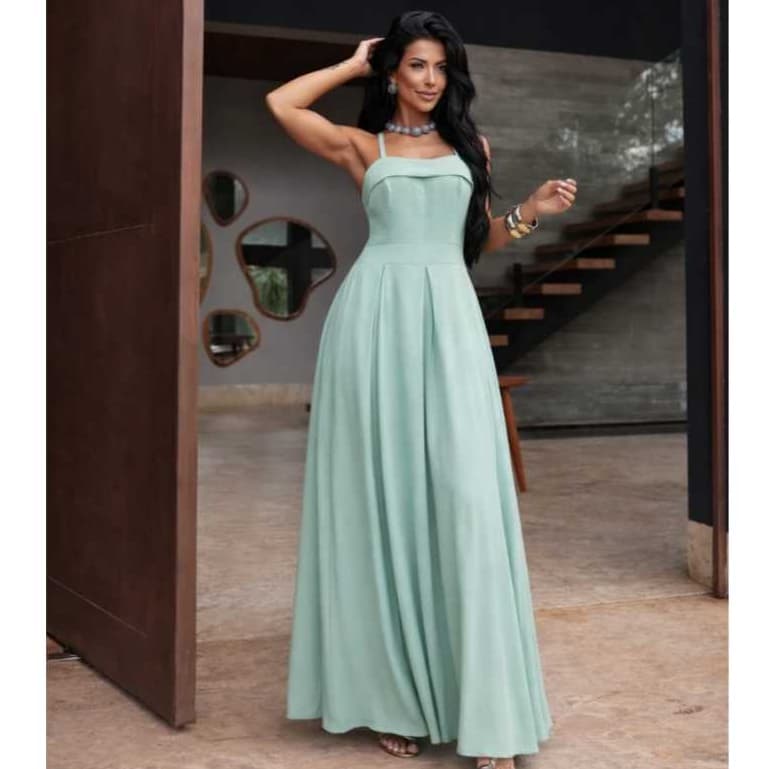 Vestido Midi Feminino Alça Larga Elegante Soltinho Confortável Moda Feminina Casual Social Vestido