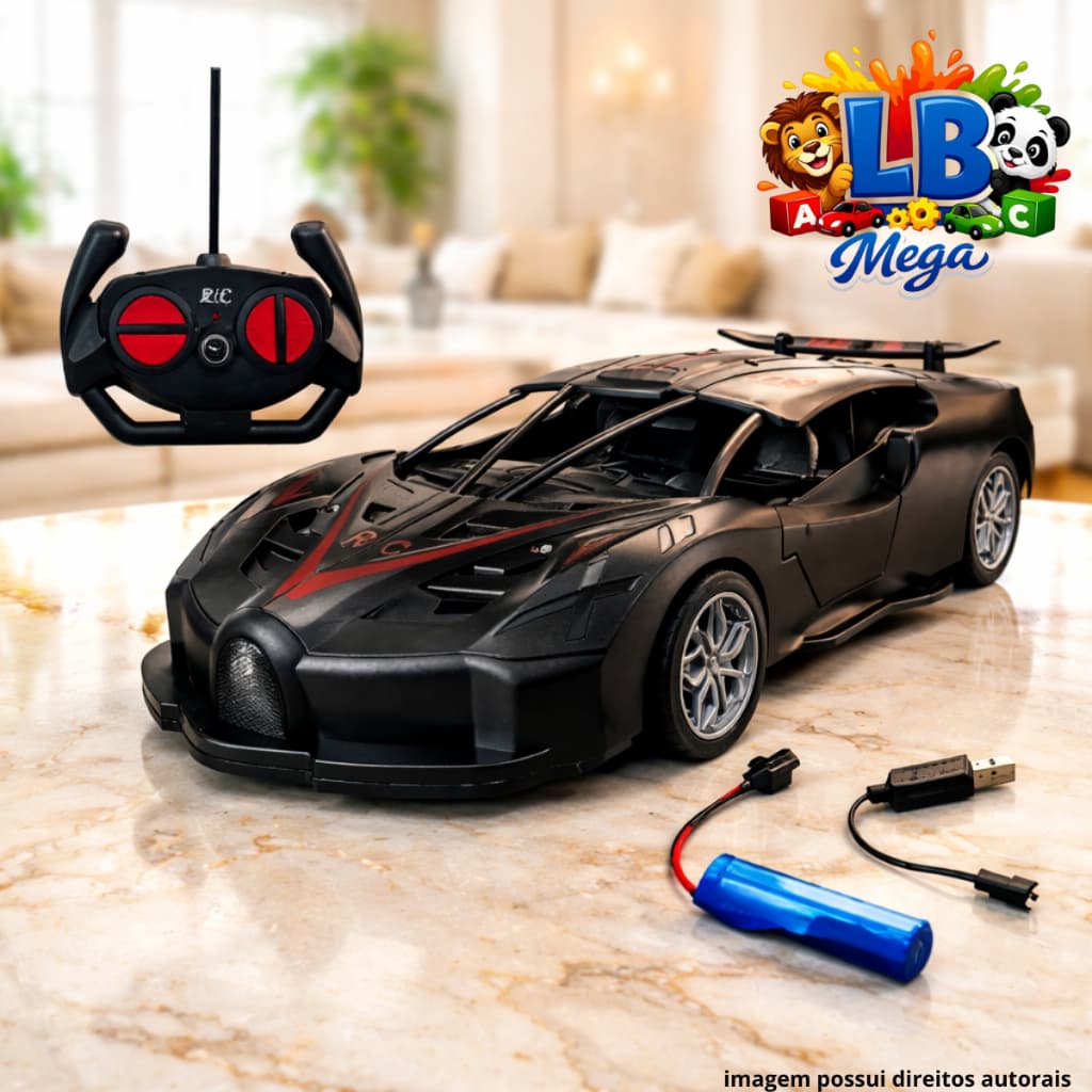 Carrinho Controle Remoto Recarregável Alta Velocidade Esportivo Linha Premium Infantil Brinquedo