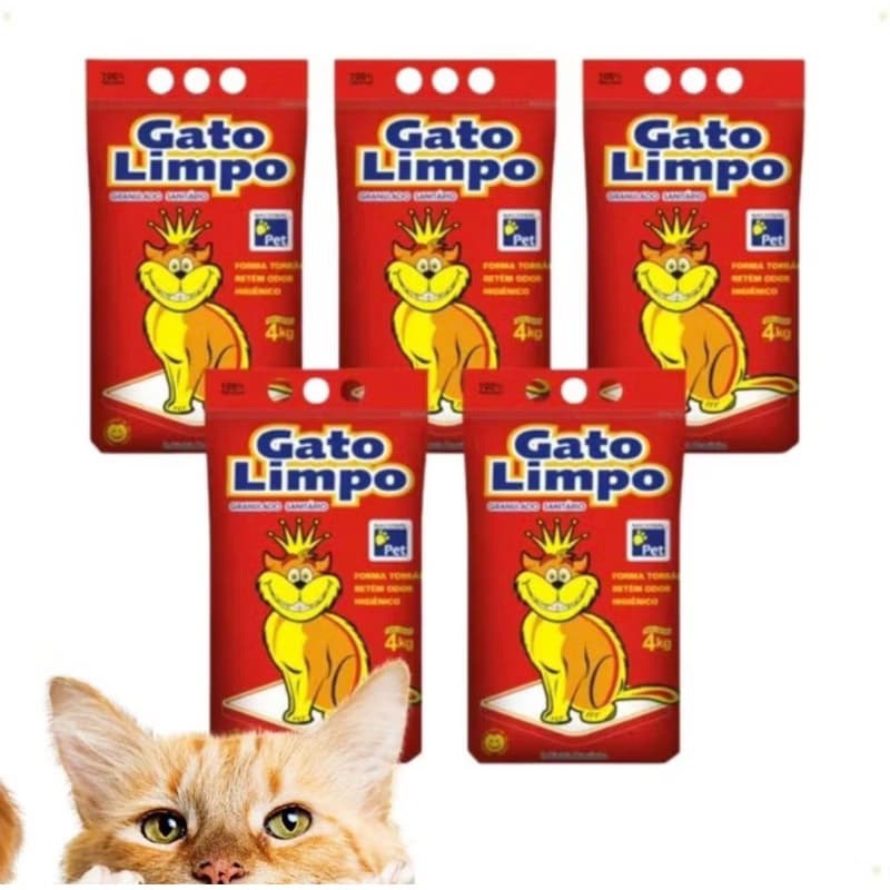 Areia Sanitária Gato Limpo 4kg – Alta Absorção, Elimina Odores, 100% Original