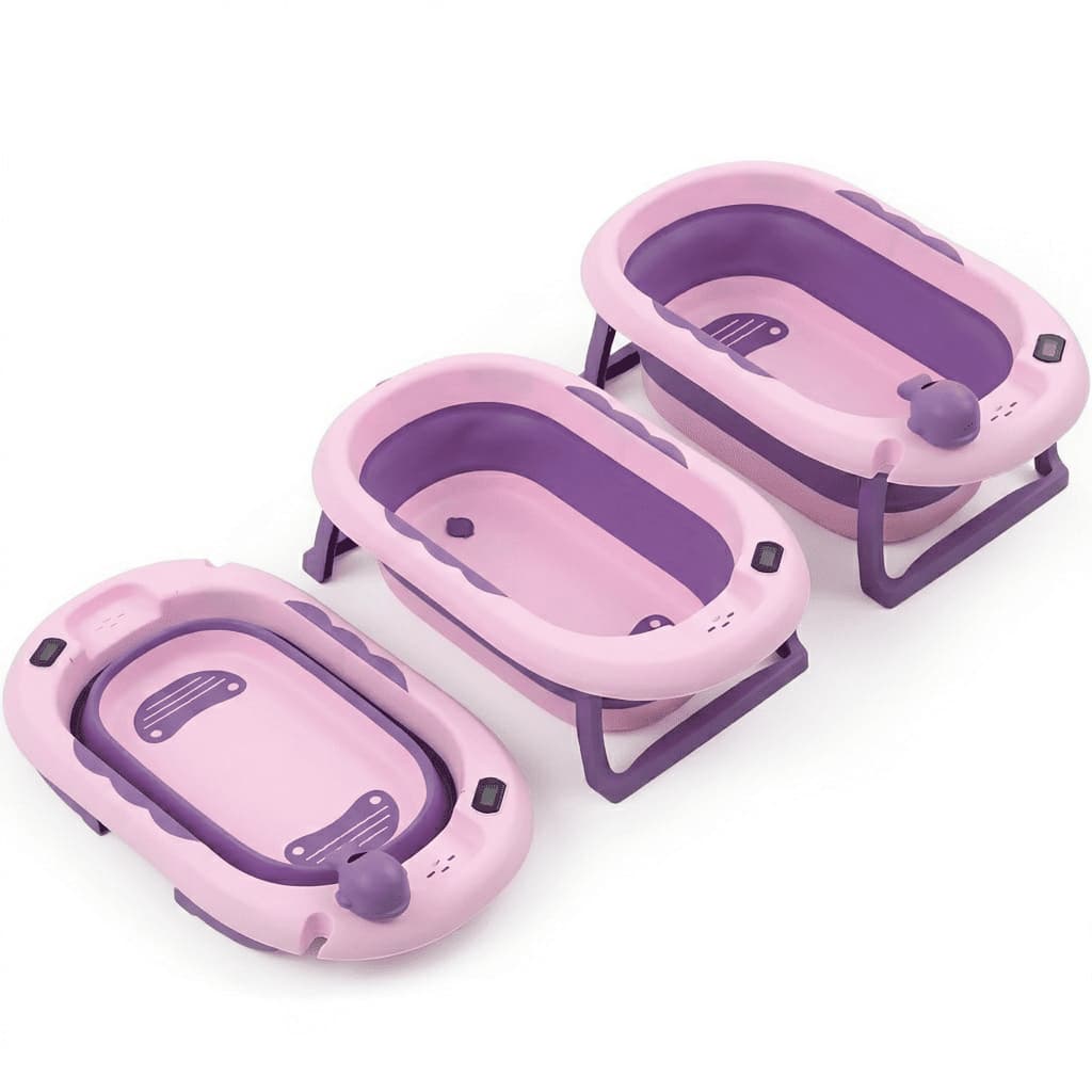 Banheira De Neném Infantil Dobrável Para Bebê Vitoriana Rosa
