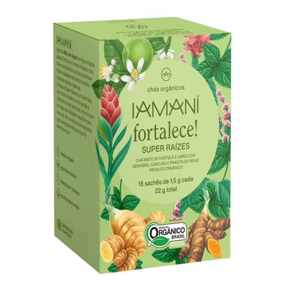 Chá Misto Iamaní Fortalece Super Imune Raízes Orgânico Cúrcuma Hortelã Gengib 15 sachês
