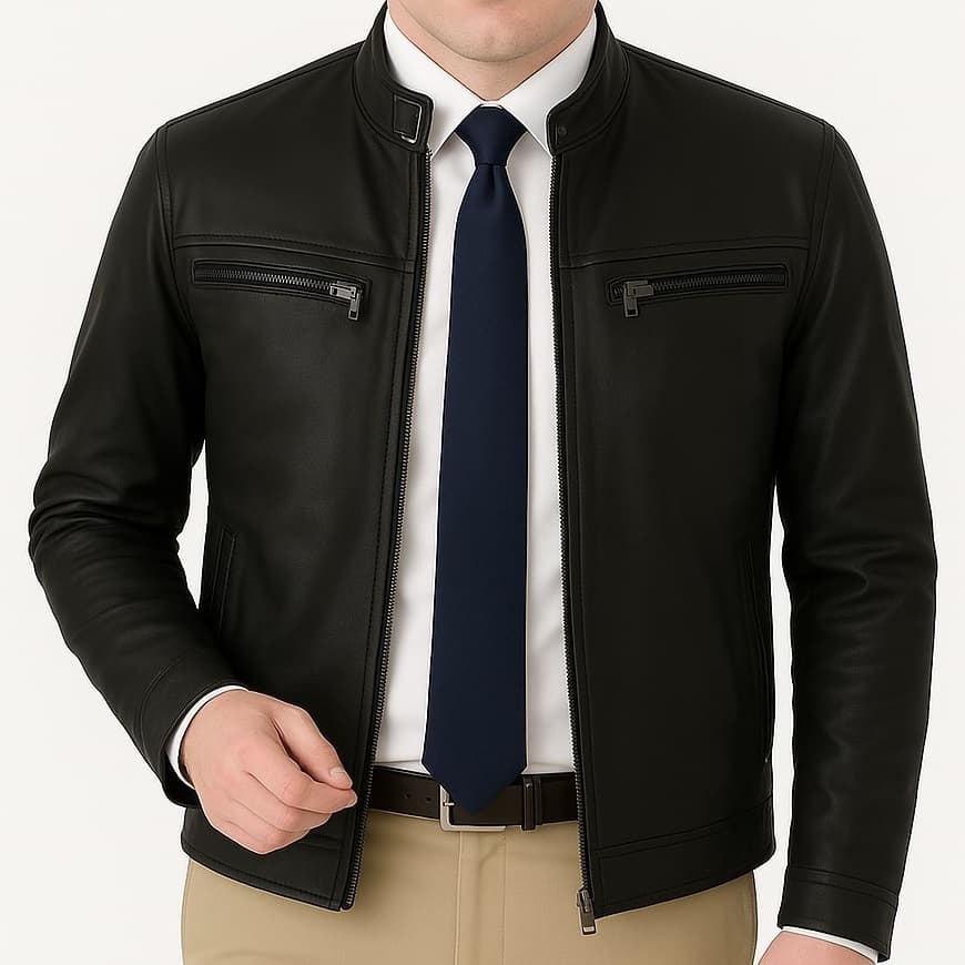 Jaqueta Social Executiva Masculina De Couro Sintético Premium Forrada