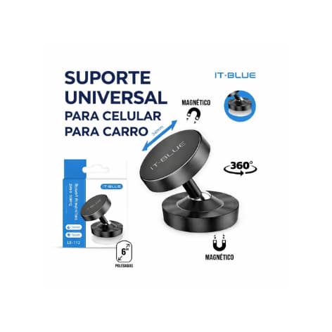 Suporte Celular Carro Magnético 360° Universal Ímã Forte LE-112