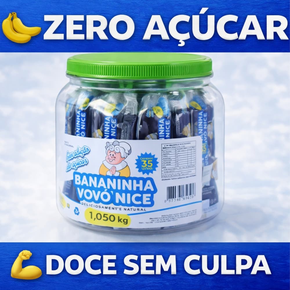 BANANINHA ZERO AÇÚCAR 🍌 DOCE SAUDÁVEL SEM CULPA | Vovó Nice 35 UN | Ideal para Dieta e Lanche Fitness!!!