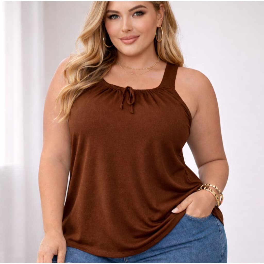 Blusa Regata Feminina do G1 ao G5 Regata PLUS SIZE DUNA TOP