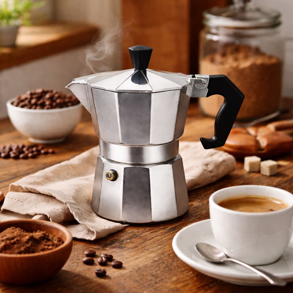 Cafeteira Italiana Inox 3 Xícaras Moka Café Expresso Fogão Gás Resistente Premium
