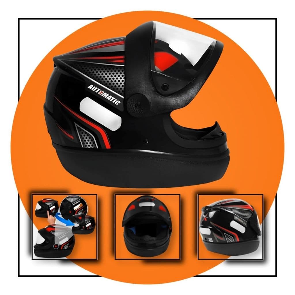 Capacete Automatico Moto Motoqueiro Motociclista Masculino Feminino Fw3 Fechado Com Narigueira