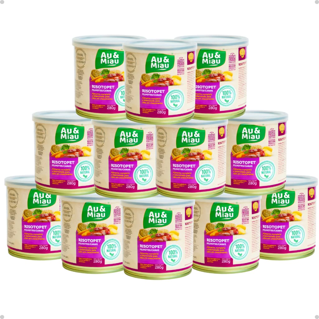 Kit 12 Alimento Natural Ração Úmida Para Cachorro 280g Sabores Incríveis Au&Miau