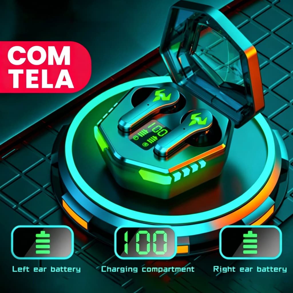 Fone De Ouvido Para Jogos J88 PRO Fones Sem Fio Bluetooth 5.2 Modo Duplo Comutável 8D Stereo Com Microfone